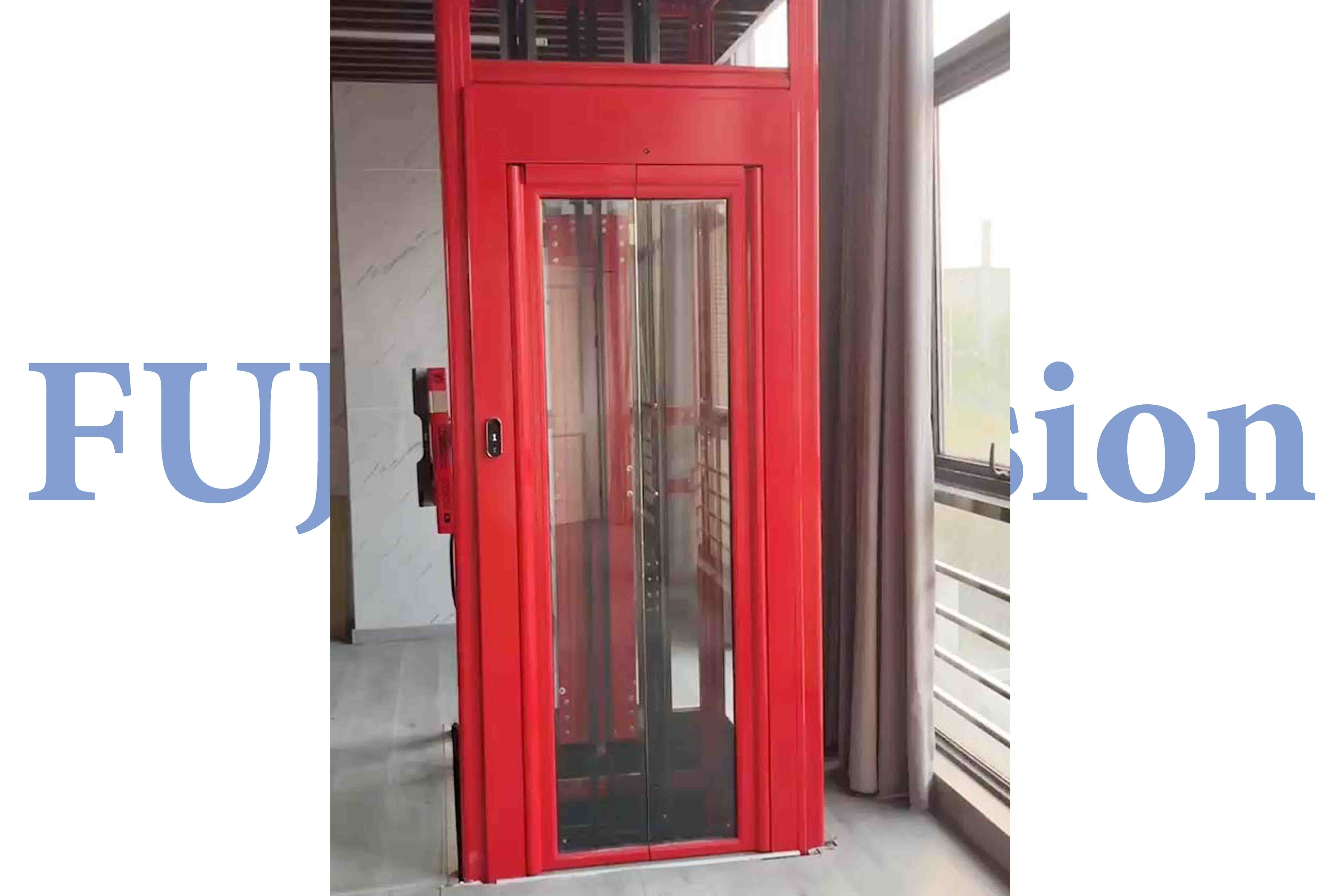 Red Painted Home Platform Elevator