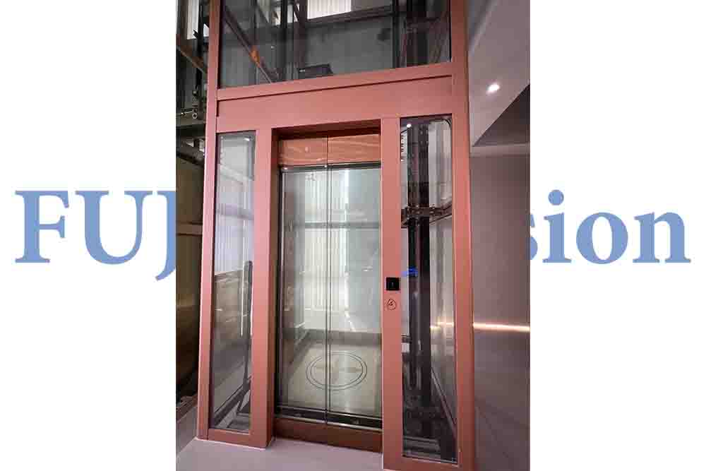 Bronze stainless steel glass elevator 