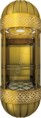 Ti gold frame four side sightseeing elevator